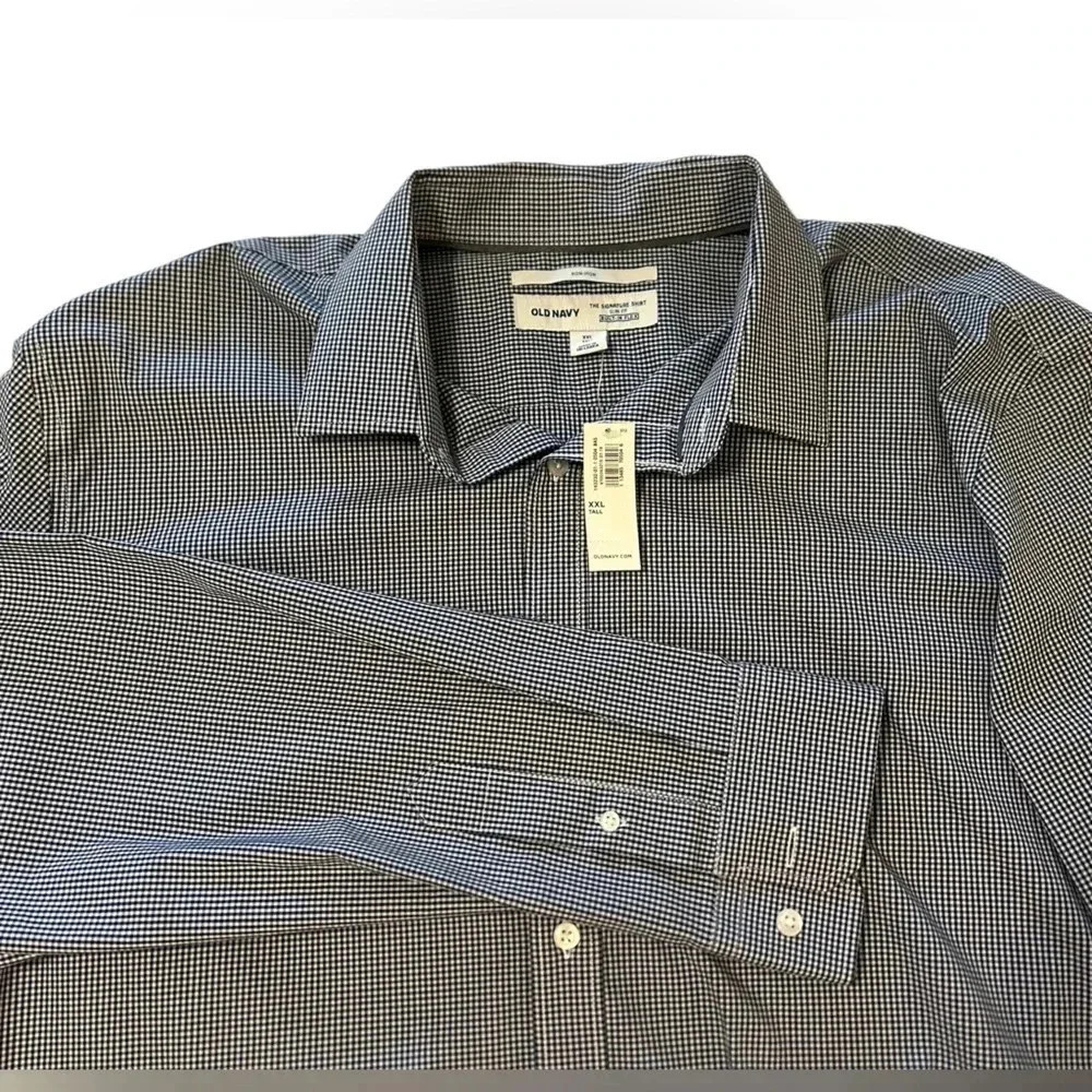 Old Navy Men’s Button Down Shirt Size XXL Tall Slim Fit Non Iron New With Tags